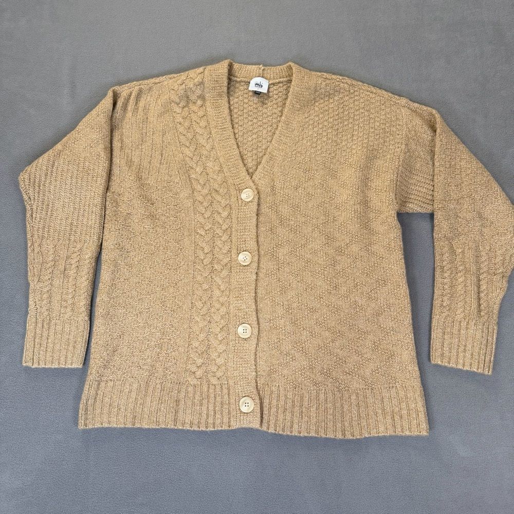 Cabi Neighbor Cardigan #4474 Multi-Texture- Size Small- Tan Was $139- NWOT